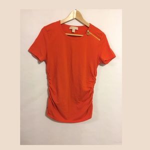 Michael Kors orange zippered / fitted top